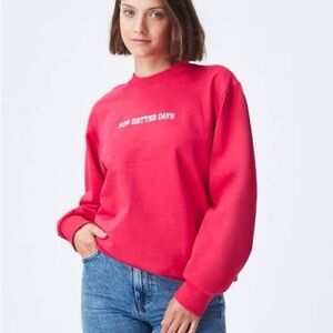 NWOT For Better Days Hot Pink Sweatshirt